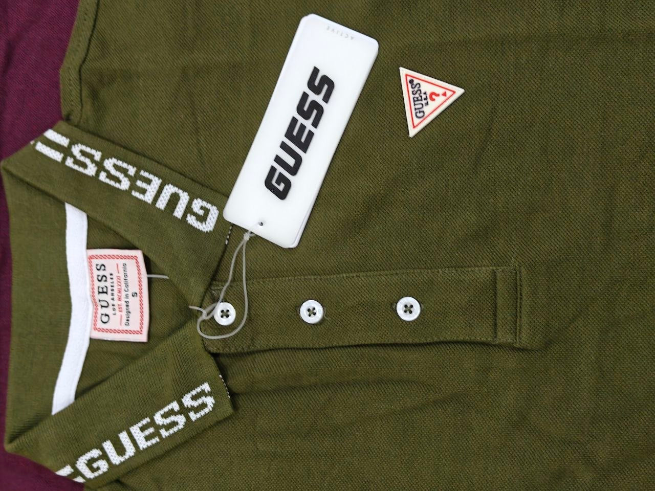 GUESS Polo Homme Premium VERT OLIVE