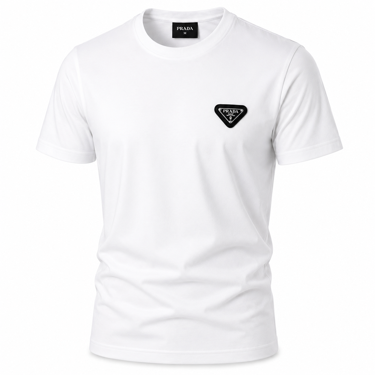 Prada T-Shirt Triangle BLANC