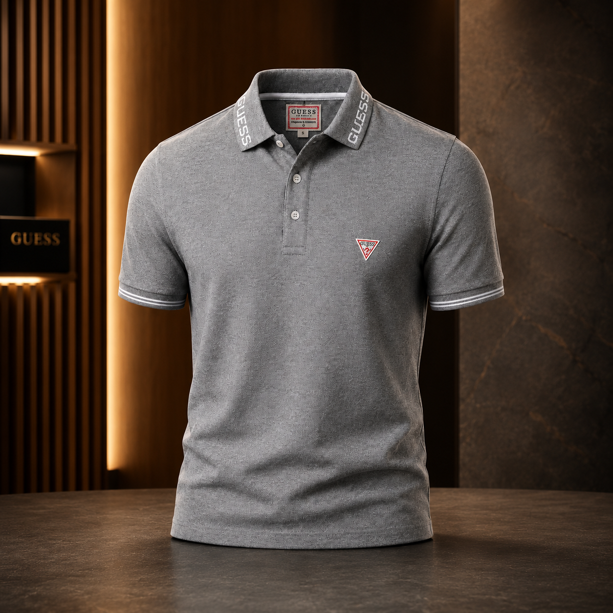 GUESS Polo Homme Premium GRIS